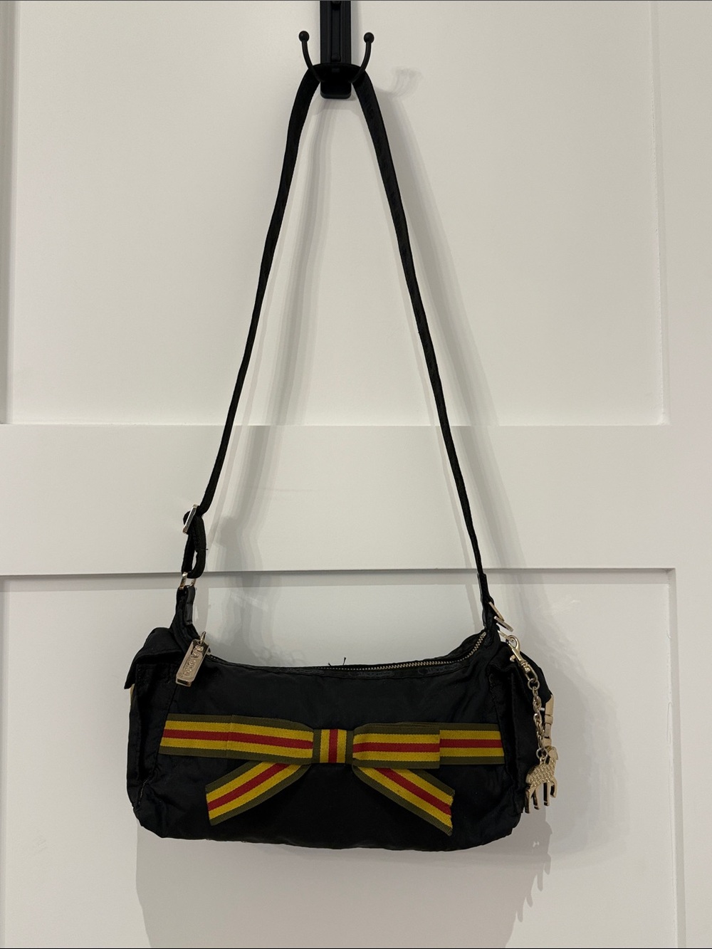 L.A.M.B Gwen Stefani LeSportsac Mini Hella Hobo Adjust Shoulder Bag Rasta Bow